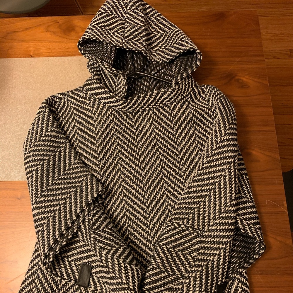 Herringbone Hooded Baja Poncho